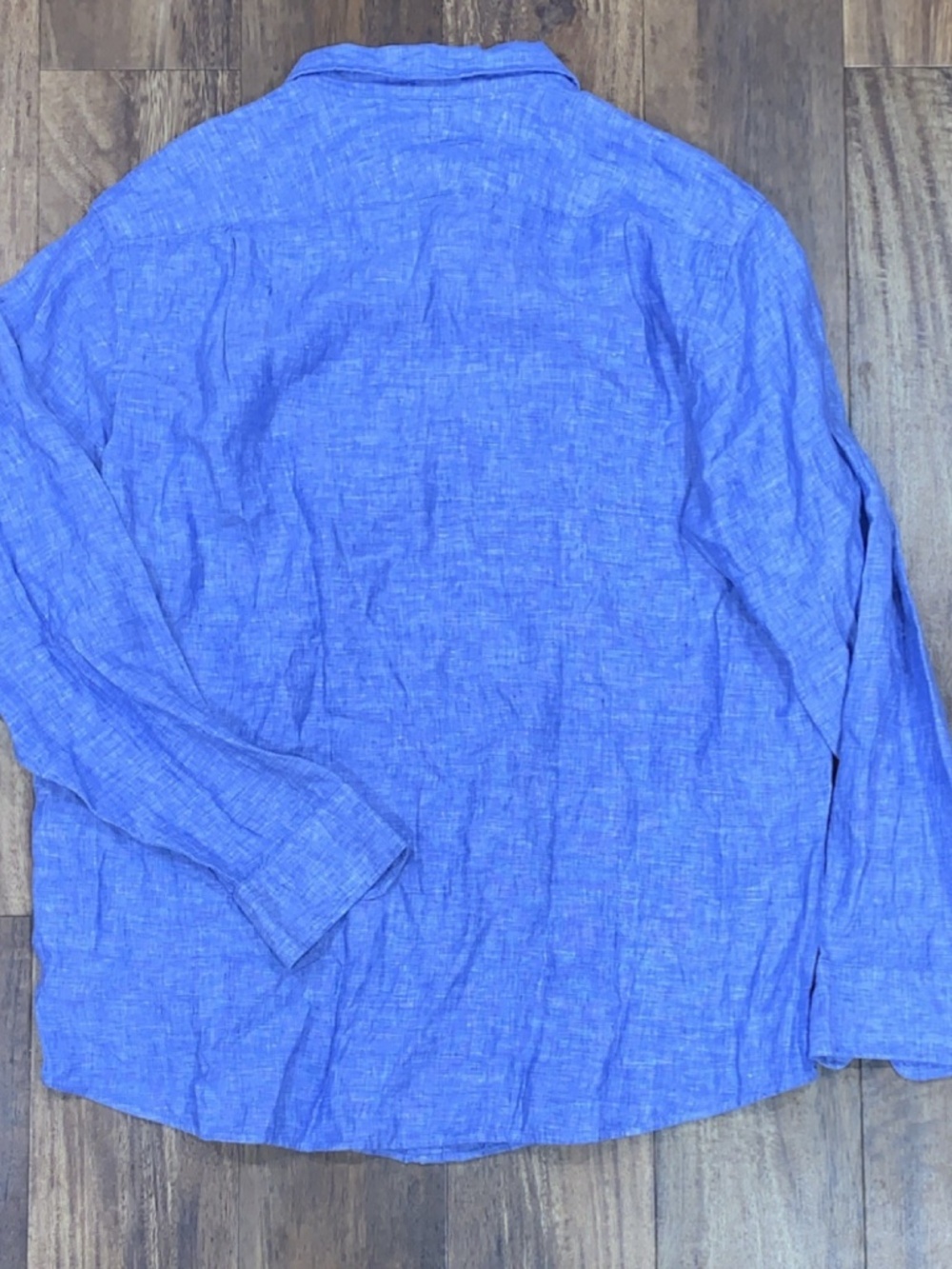 Charles Tyrwhitt Men's Linen Classic Fit Blue Button-Up Long Sleeve XL SKU 014 - Picture 6 of 6